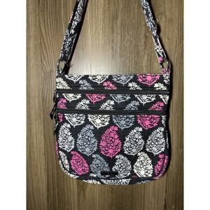 Vera Bradley RetiredNorthern Lights Print Triple Zip Hipster Paisley Crossbody
